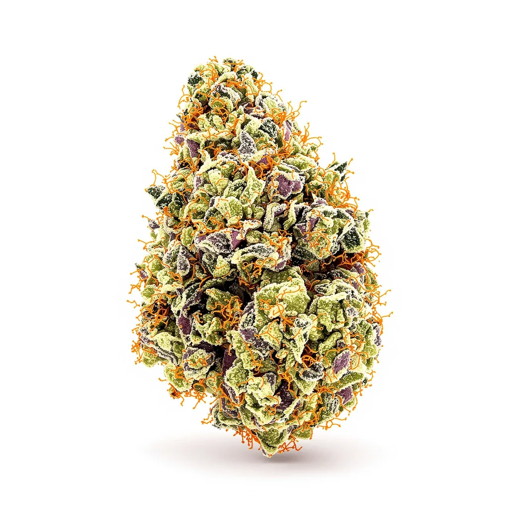 Envy 44% indica / 56% sativa — flor con tricomas visibles