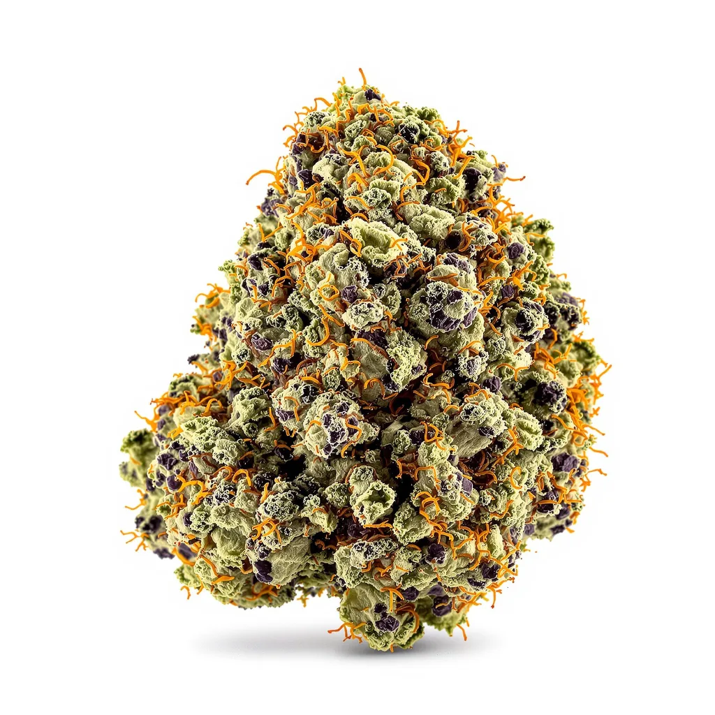 Eran Almog 85% indica / 15% sativa — flor con tricomas visibles