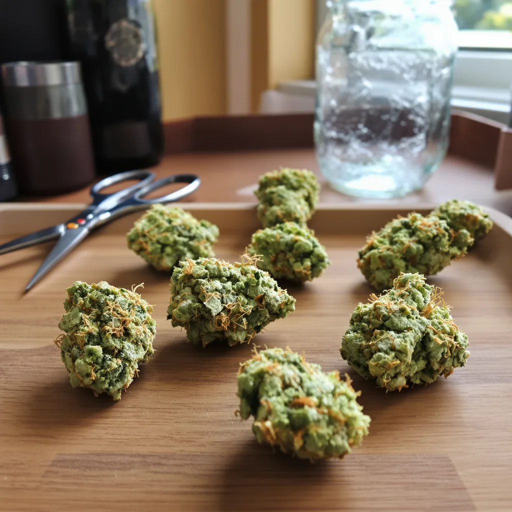 Euforia 20% indica / 80% sativa — flor con tricomas visibles