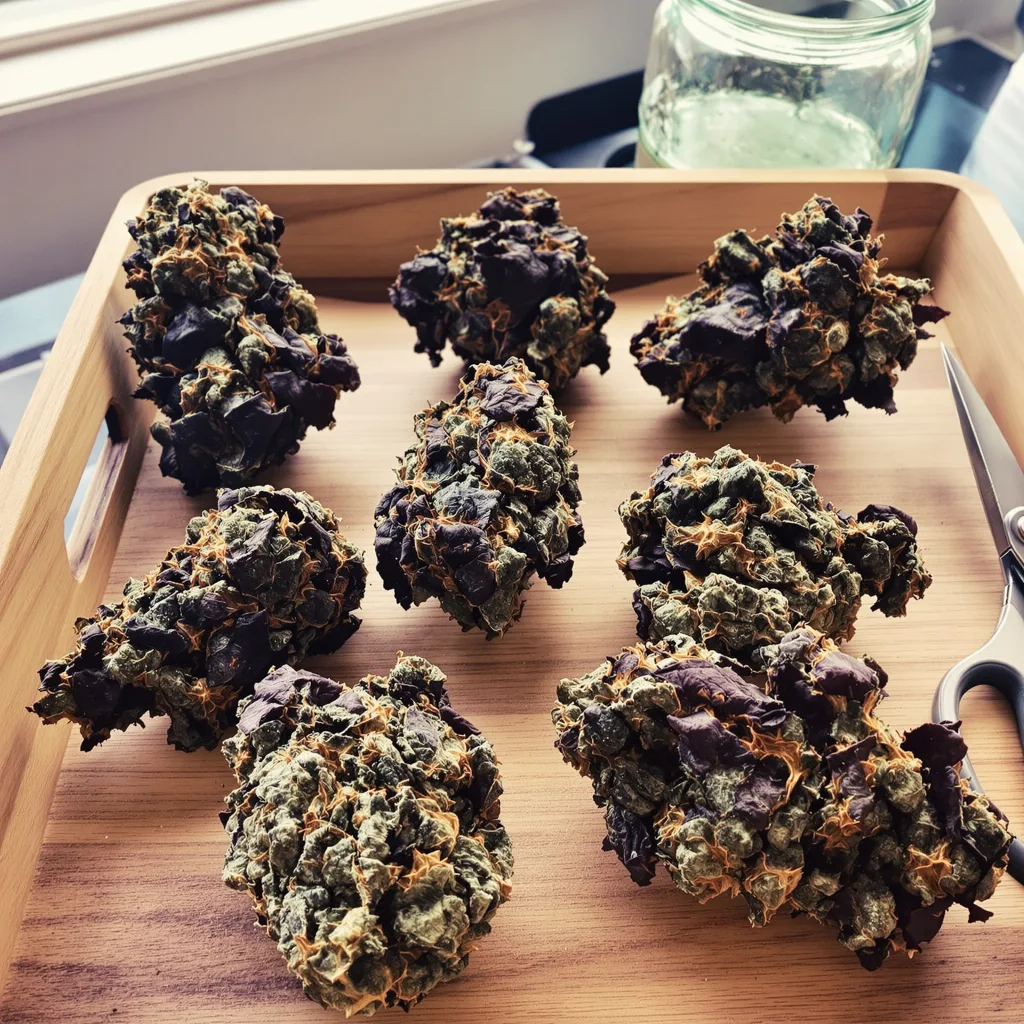 Everlast 80% indica / 20% sativa — flor con tricomas visibles