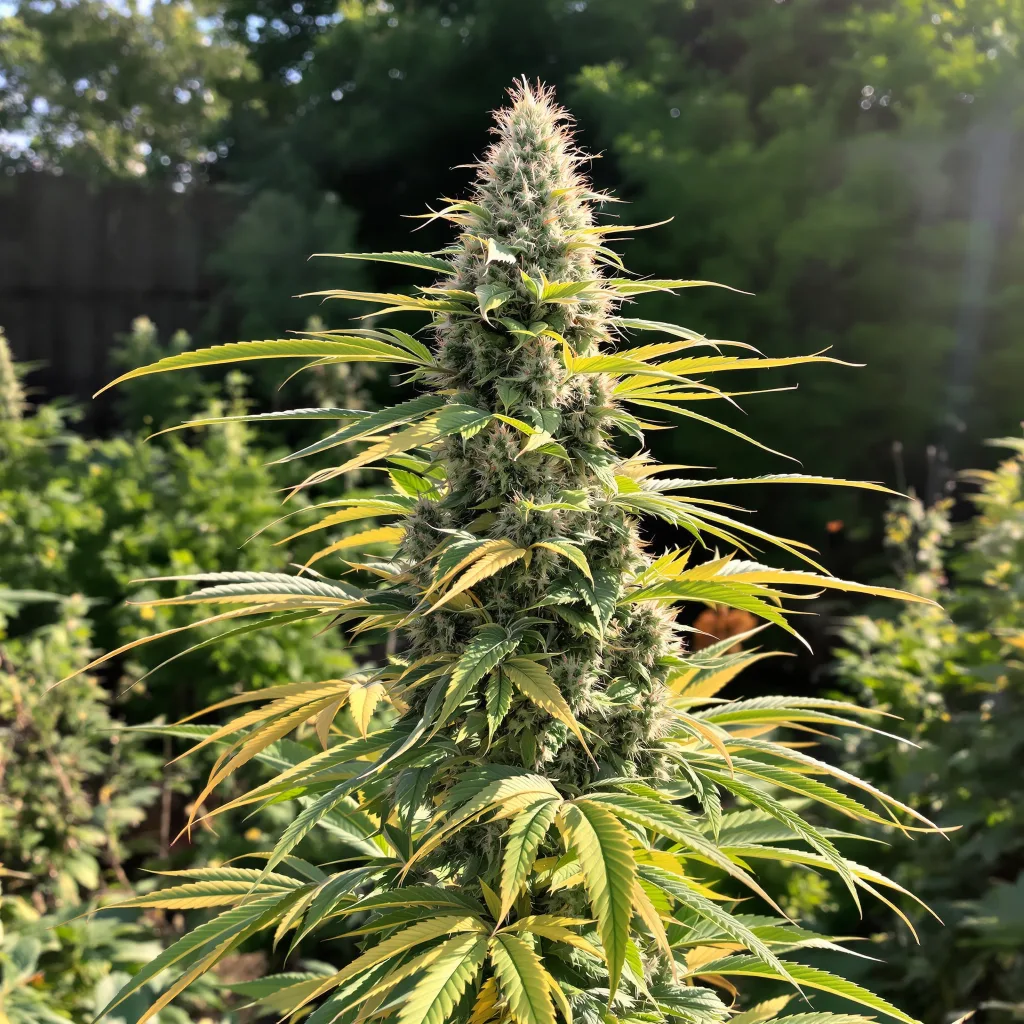 Ewok 64% indica / 36% sativa — flor con tricomas visibles