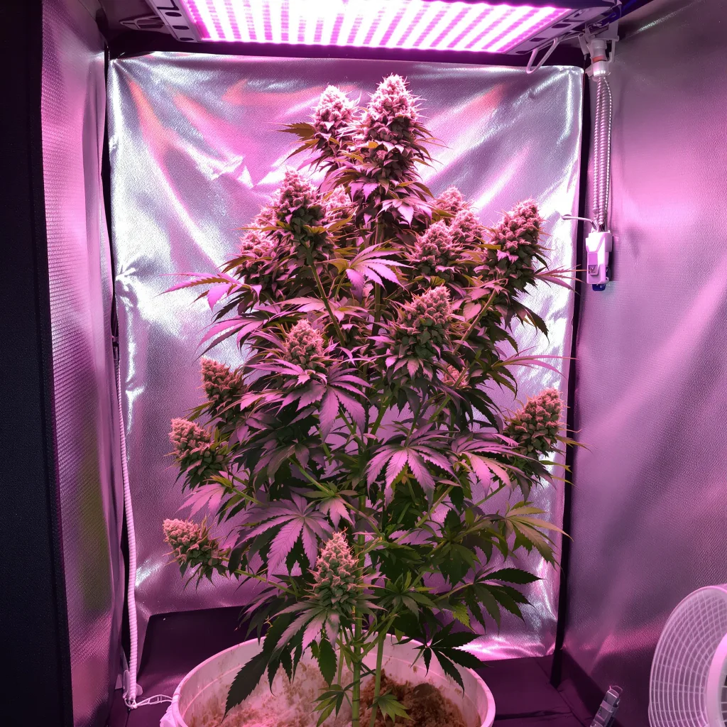Planta de cannabis Exodus Cheese en fase de floración — 60-100 cm autofloración