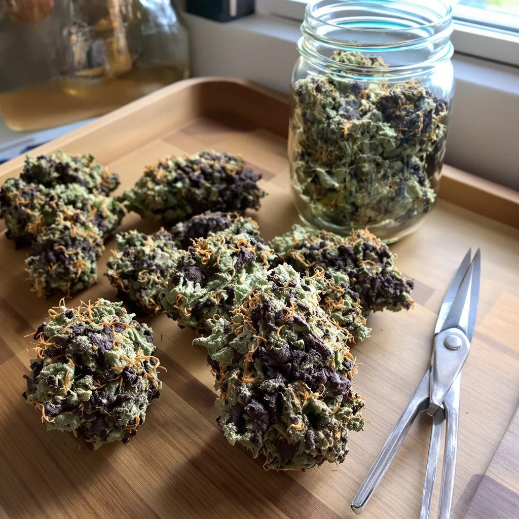 Extreme OG 70% indica / 30% sativa — flor con tricomas visibles
