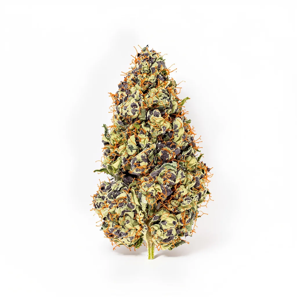 Extreme OG 70% indica / 30% sativa — flor con tricomas visibles