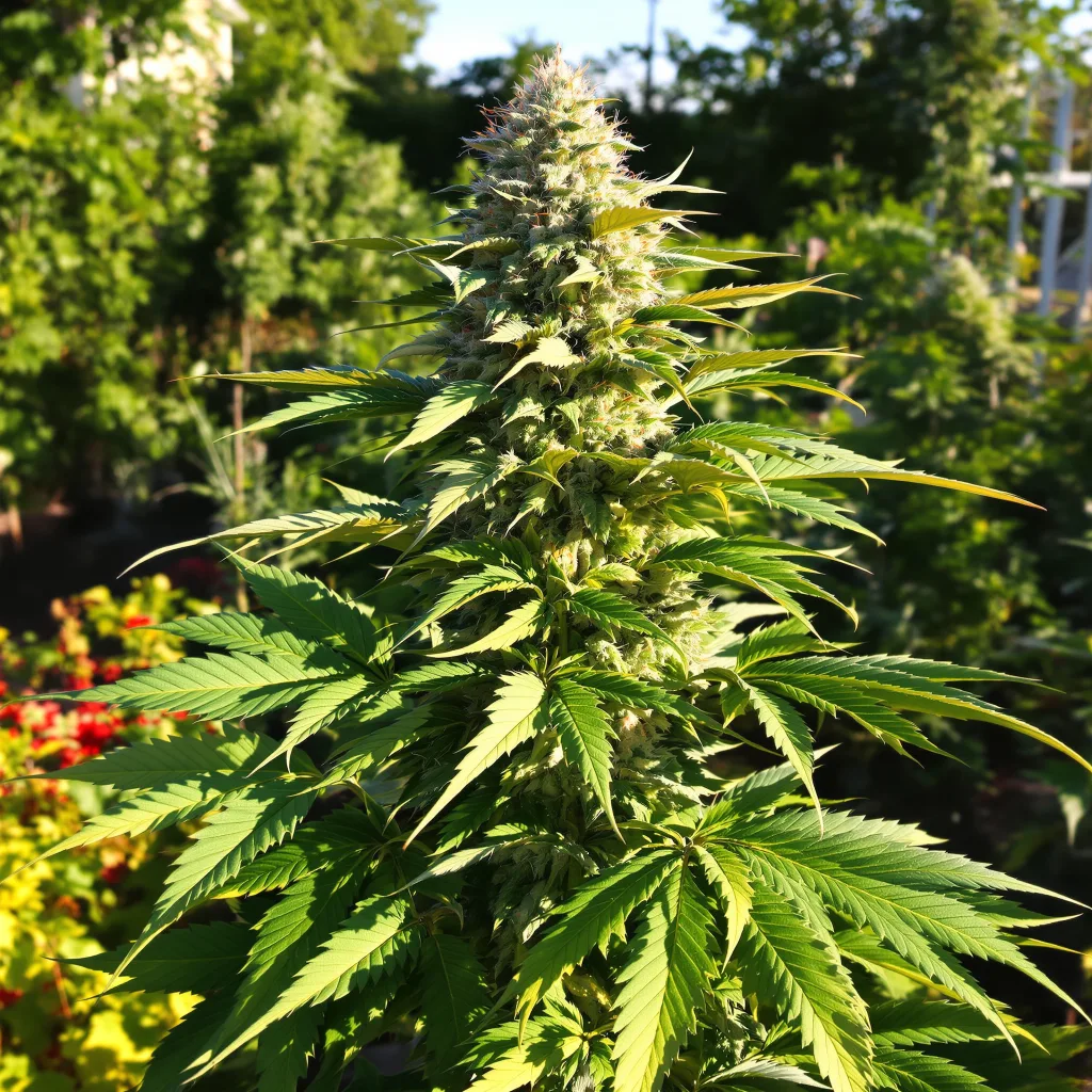 Face Off OG 75% indica / 25% sativa — flor con tricomas visibles