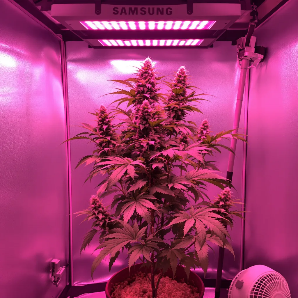 Planta de cannabis Fat Purple en fase de floración — 60-100 cm autofloración