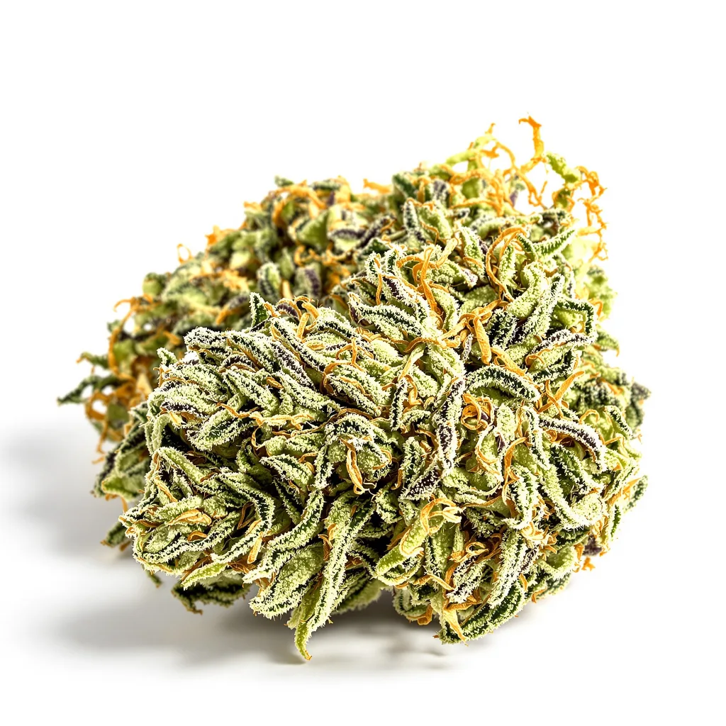 Faygo Red Pop 40% indica / 60% sativa — flor con tricomas visibles