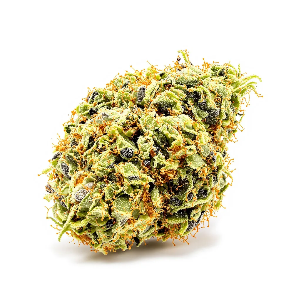 Flo 30% indica / 70% sativa — flor con tricomas visibles