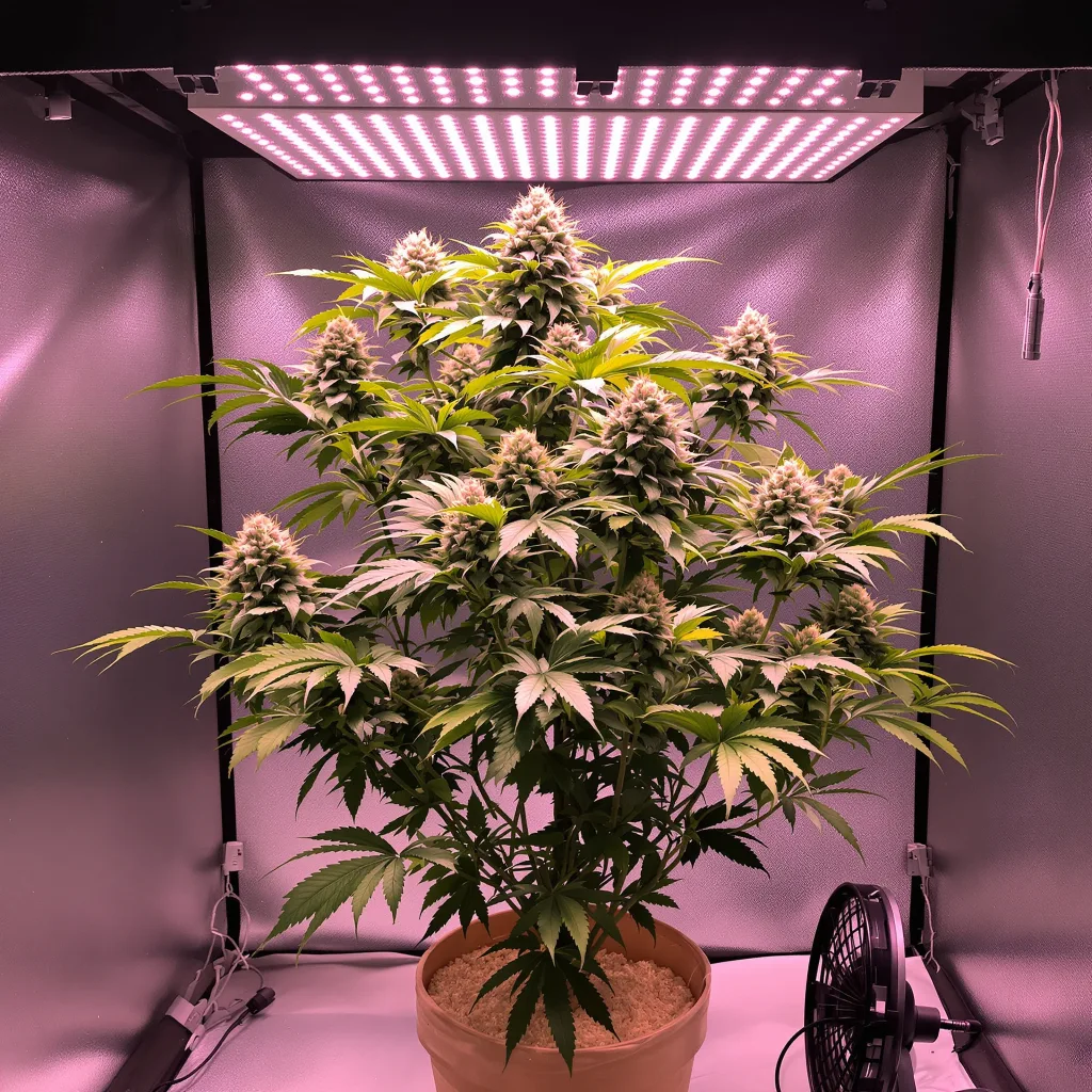Planta de cannabis Flowerbomb Kush en fase de floración — 90-130 cm feminizada