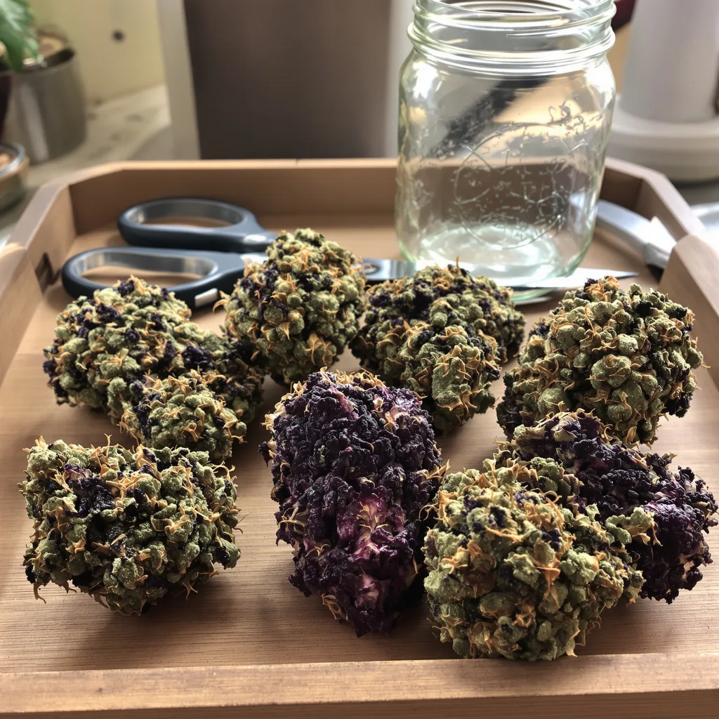 FPOG 69% indica / 31% sativa — flor con tricomas visibles