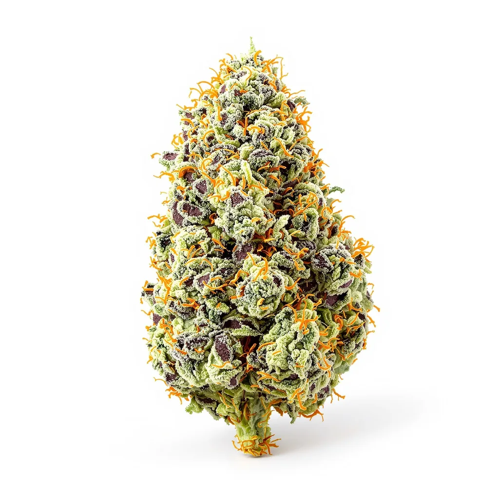 French Cookies 59% indica / 41% sativa — flor con tricomas visibles