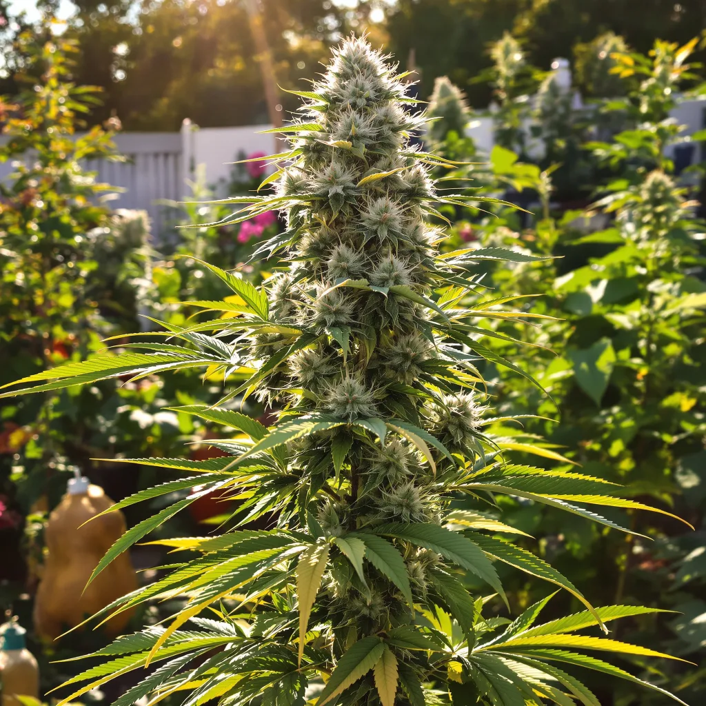Fresh Powder 43% indica / 57% sativa — flor con tricomas visibles