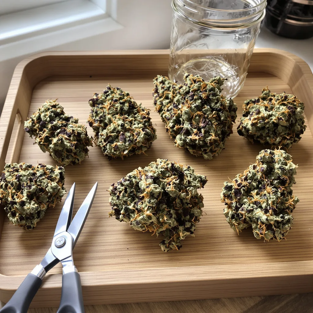 Fruity Chronic Juice 88% indica / 12% sativa — flor con tricomas visibles