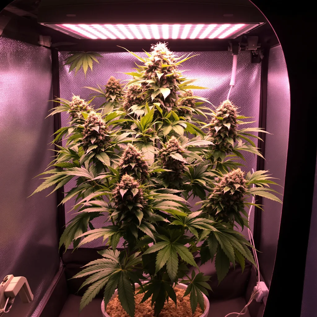Planta de cannabis Fruity Chronic Juice en fase de floración — 90-130 cm feminizada