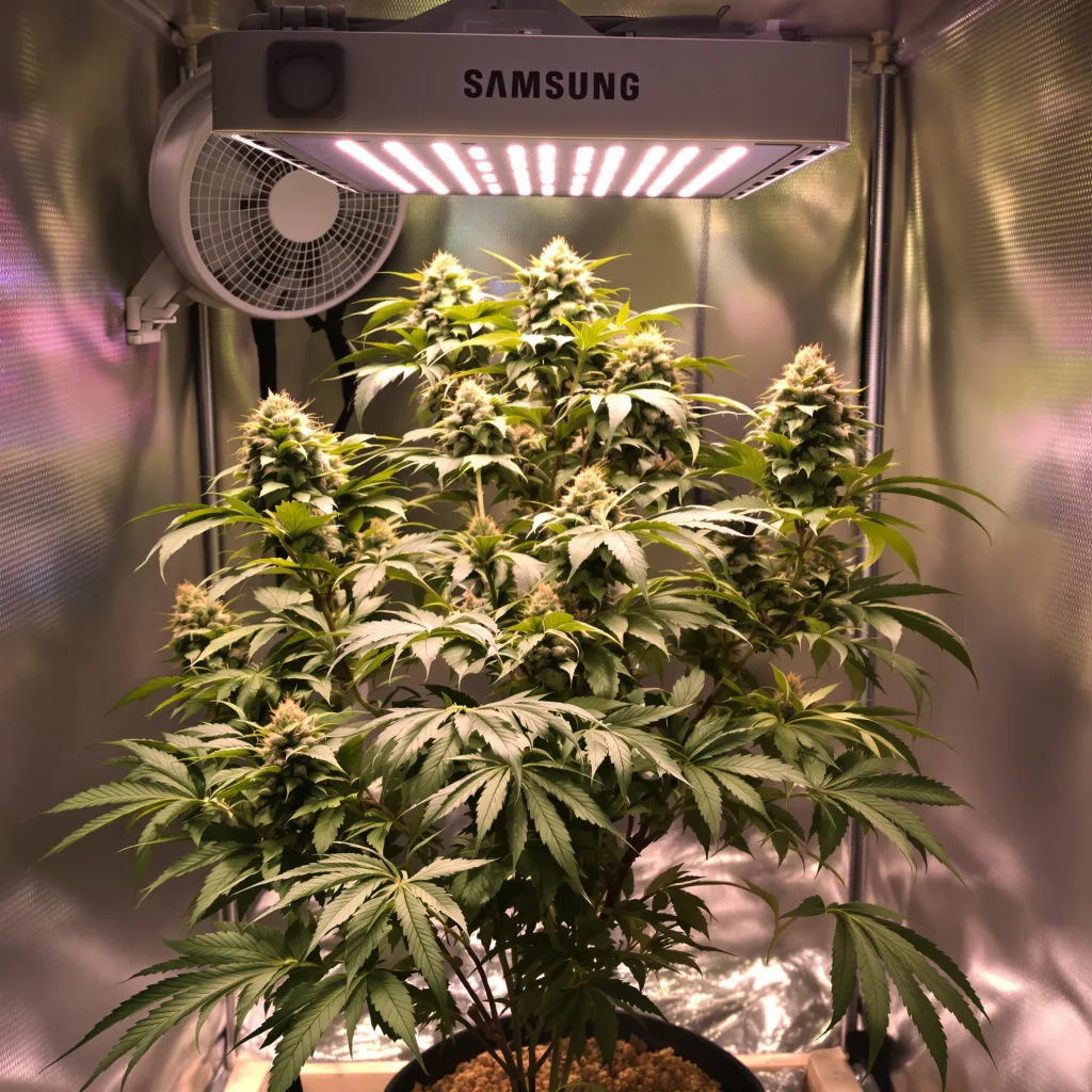 Planta de cannabis Fruity Widow en fase de floración — 60-100 cm autofloración
