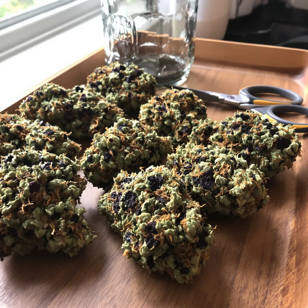 Fruitylicious 76% indica / 24% sativa — flor con tricomas visibles