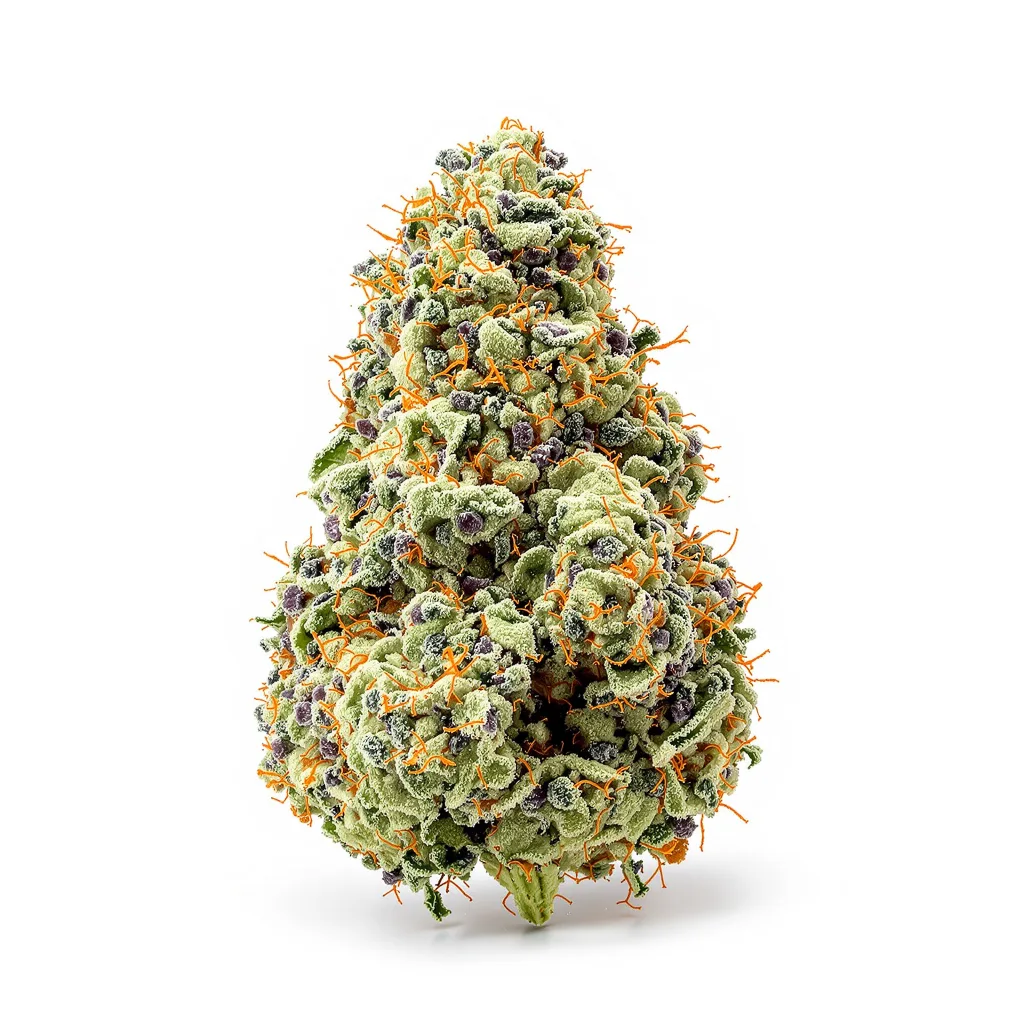 Funky Monkey 58% indica / 42% sativa — flor con tricomas visibles