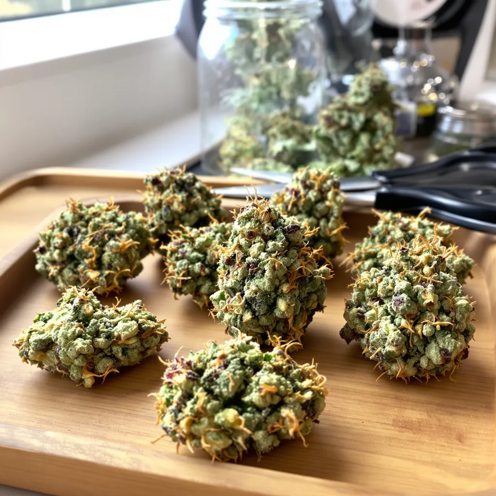 Future 45% indica / 55% sativa — flor con tricomas visibles