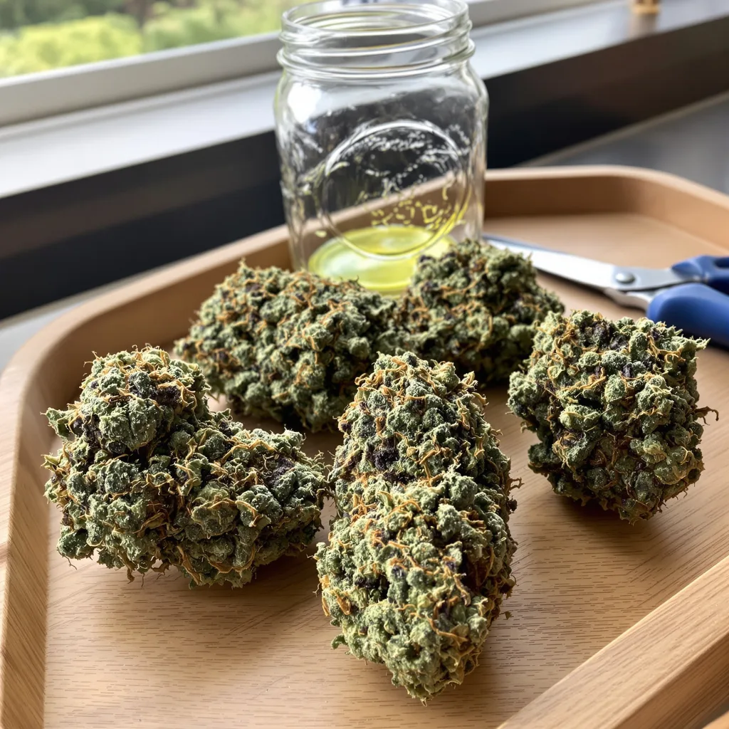 G.O.A.T Mixpack 45% indica / 55% sativa — flor con tricomas visibles