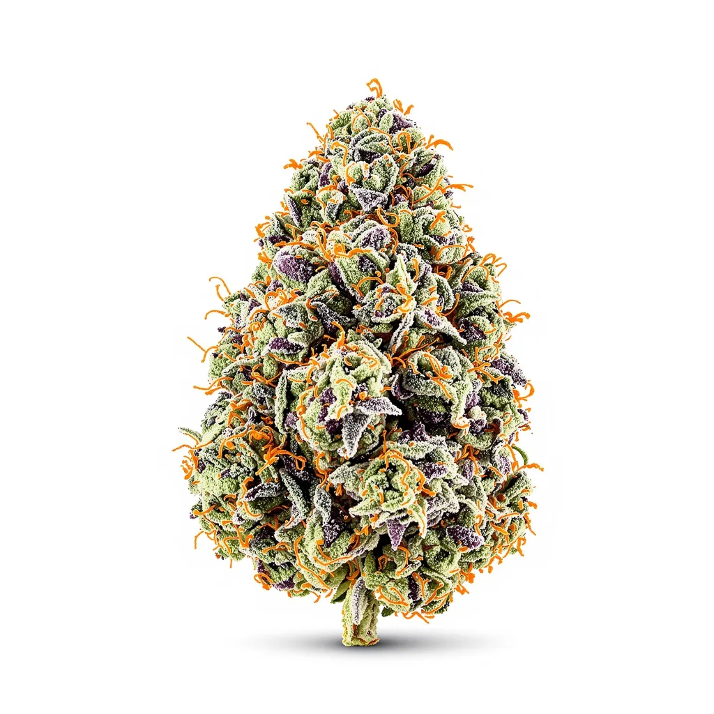G.O.A.T Mixpack 45% indica / 55% sativa — flor con tricomas visibles