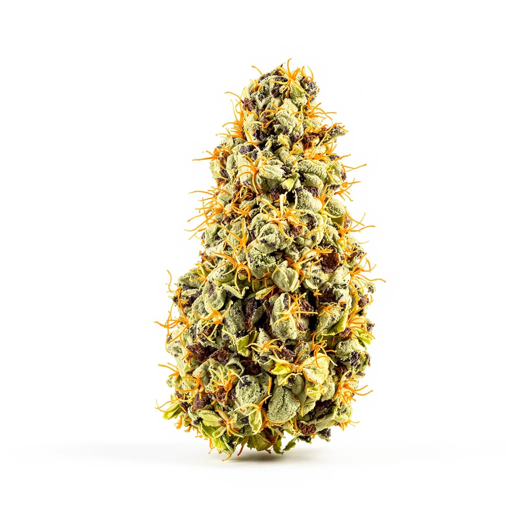 G13 85% indica / 15% sativa — flor con tricomas visibles