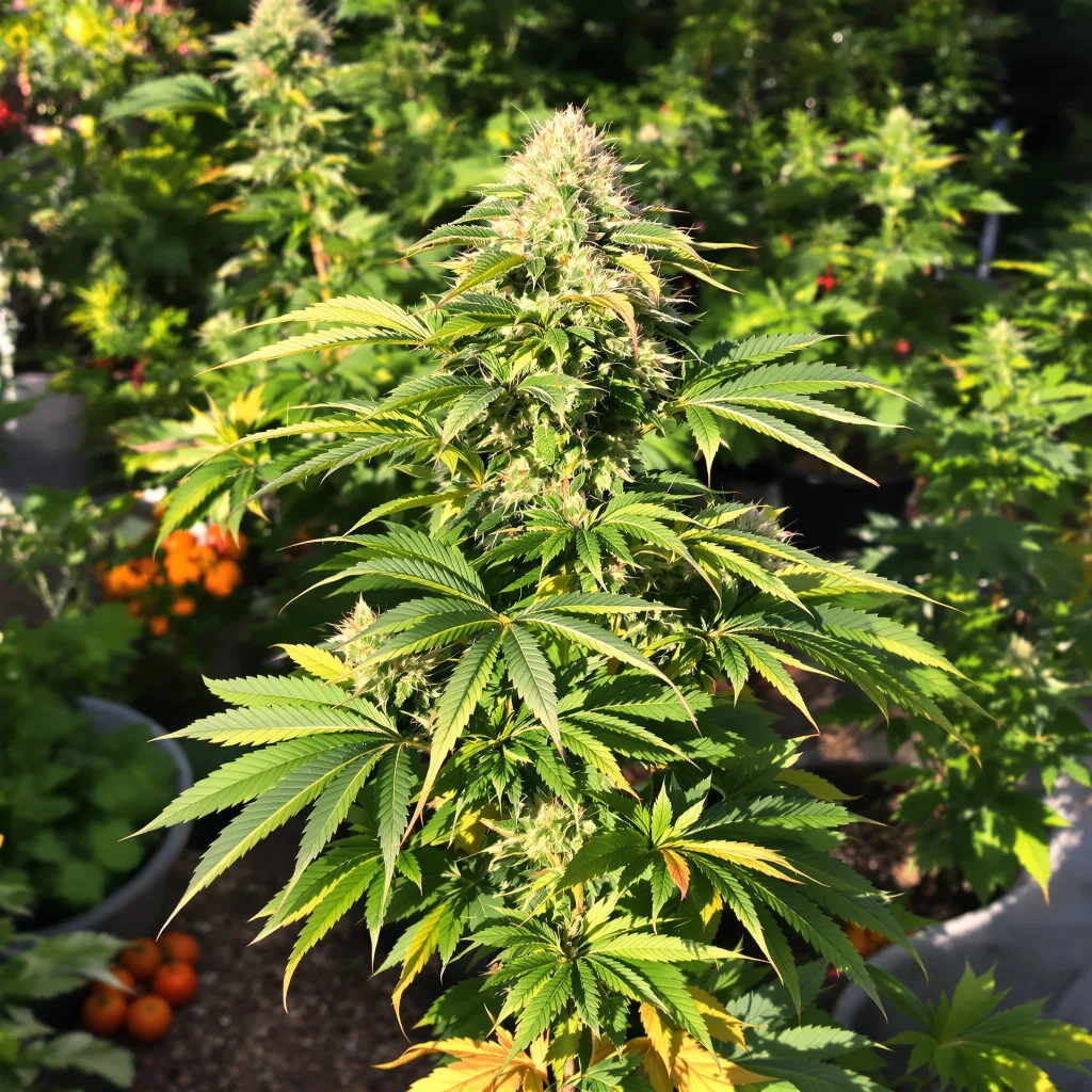 G13 Widow 65% indica / 35% sativa — flor con tricomas visibles
