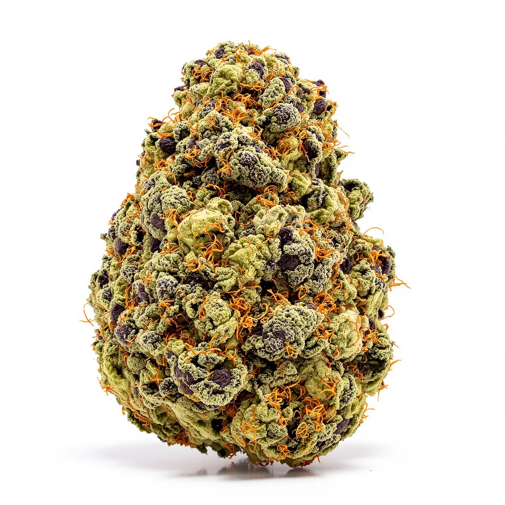 G13 Widow 65% indica / 35% sativa — flor con tricomas visibles