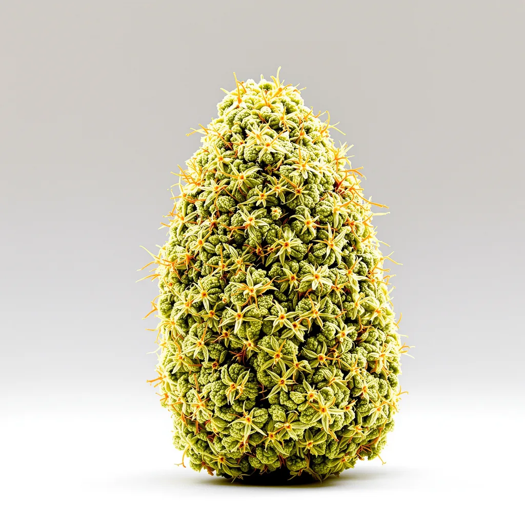 Galactic Jack 20% indica / 80% sativa — flor con tricomas visibles