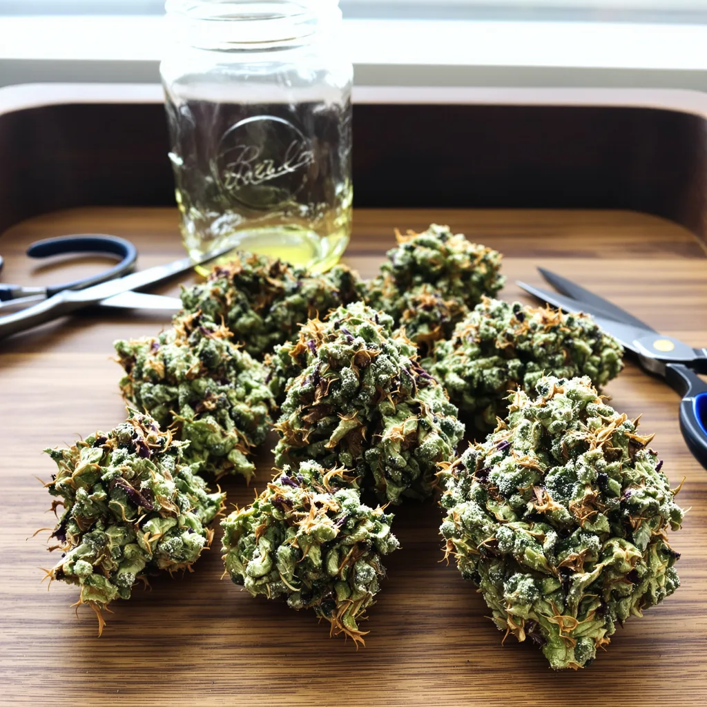 Gatekeeper OG 57% indica / 43% sativa — flor con tricomas visibles
