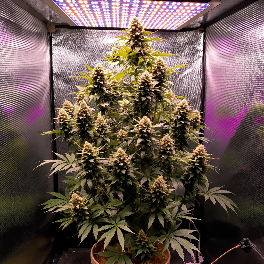 Planta de cannabis Gelato 33 en fase de floración — 60-100 cm autofloración