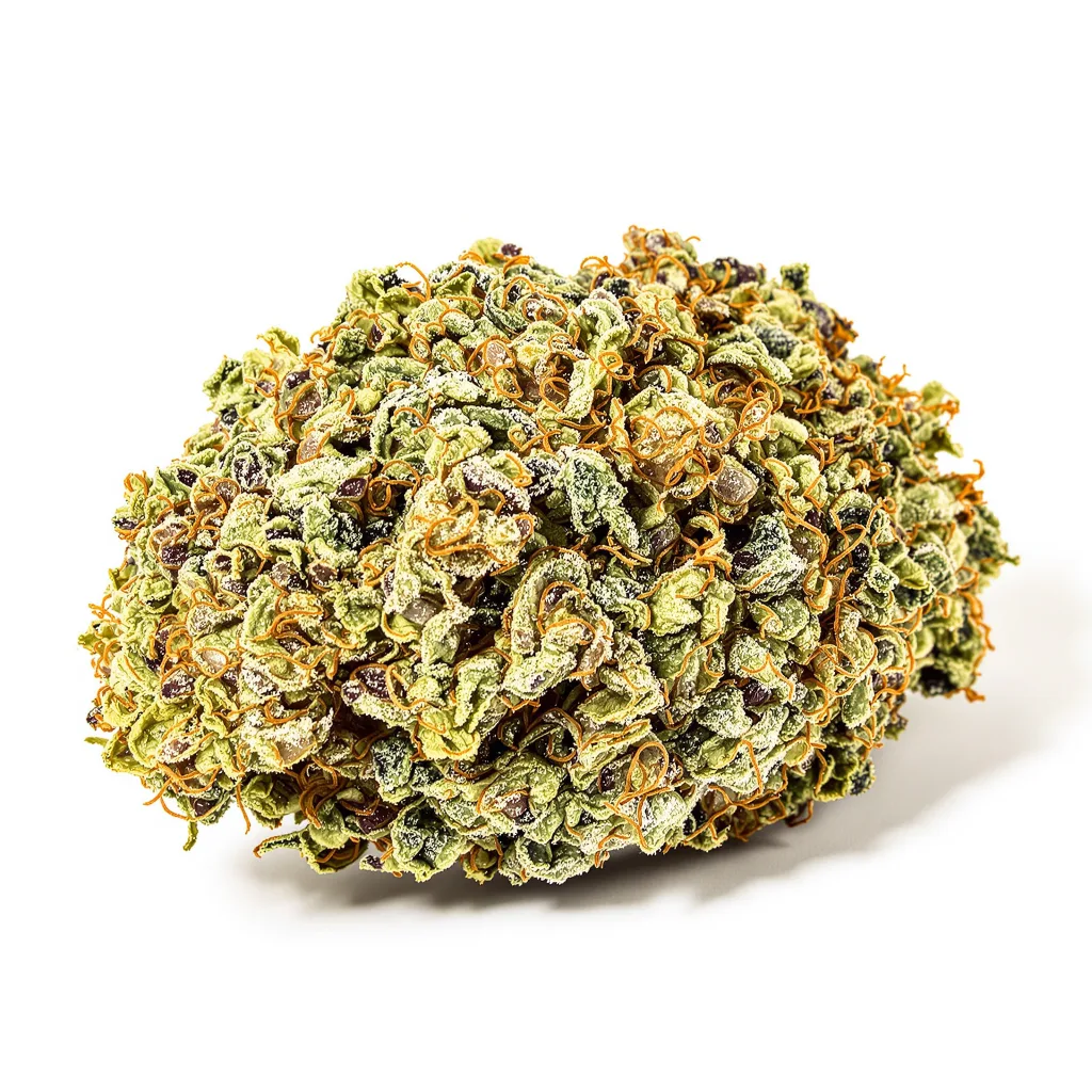 Gelato 33 60% indica / 40% sativa — flor con tricomas visibles