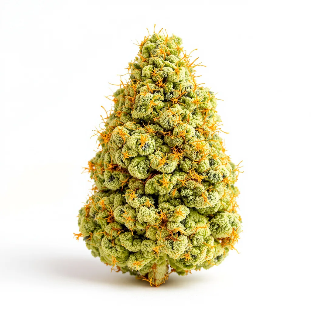 Gelato Cake 6% indica / 94% sativa — flor con tricomas visibles