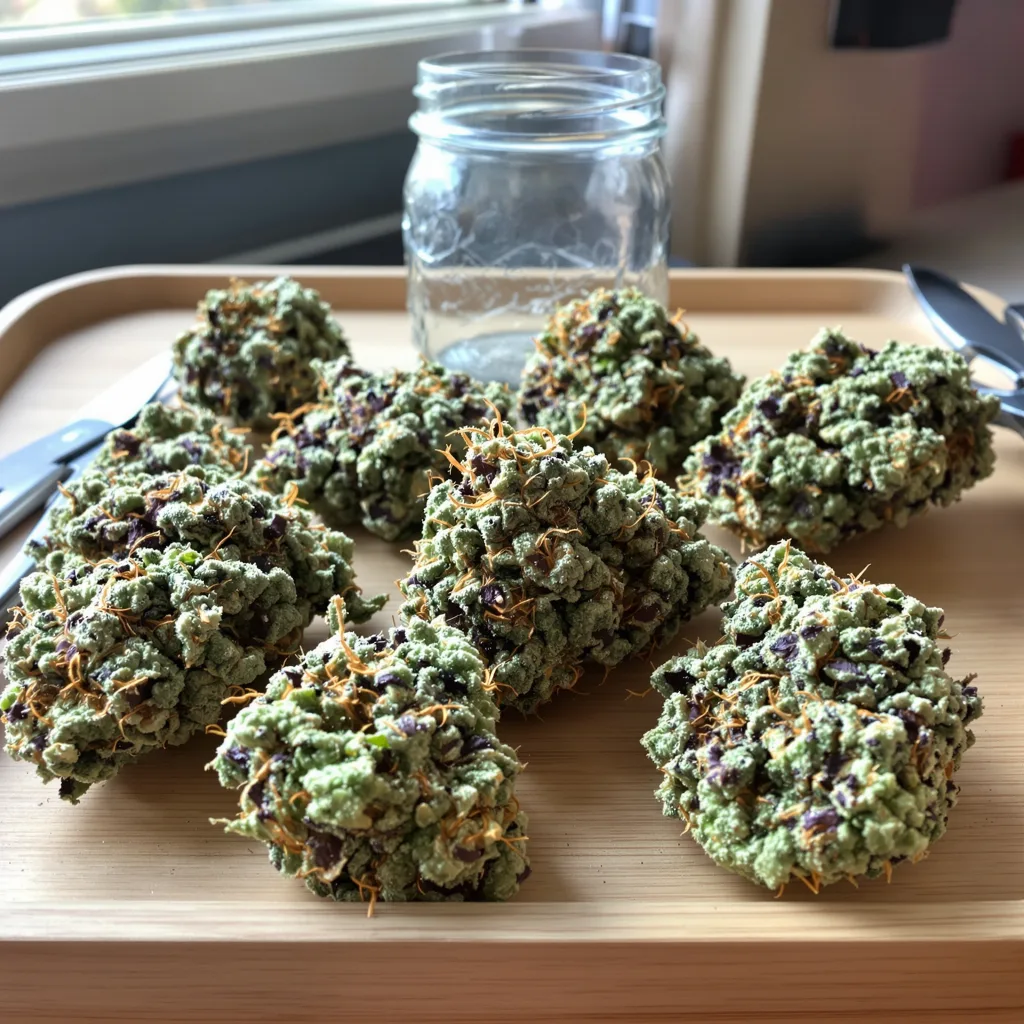 Gelato 38% indica / 62% sativa — flor con tricomas visibles