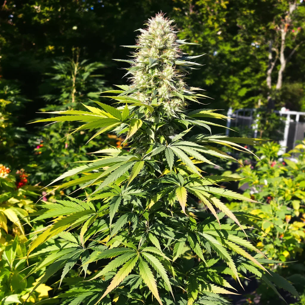 Georgia Pie 50% indica / 50% sativa — flor con tricomas visibles