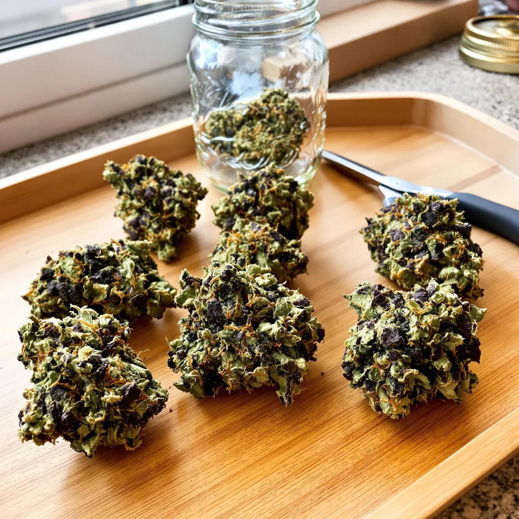 Ghost OG 75% indica / 50% sativa — flor con tricomas visibles