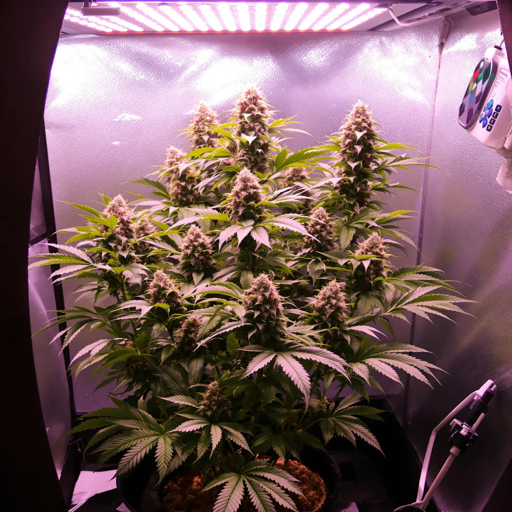 Planta de cannabis Ghost OG en fase de floración — 60-100 cm autofloración