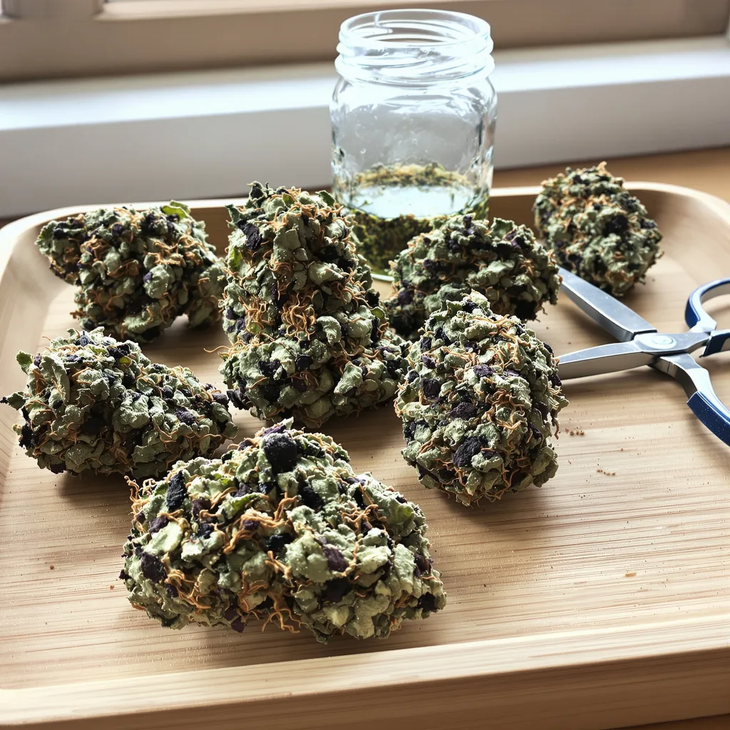 Ghost OG 75% indica / 25% sativa — flor con tricomas visibles