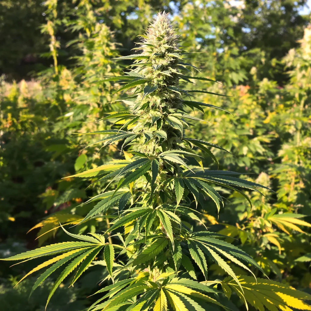 Ghost Train Haze 20% indica / 80% sativa — flor con tricomas visibles