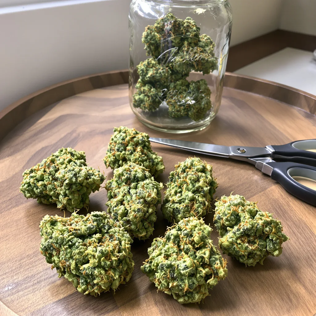 Ghost Train Haze 20% indica / 80% sativa — flor con tricomas visibles