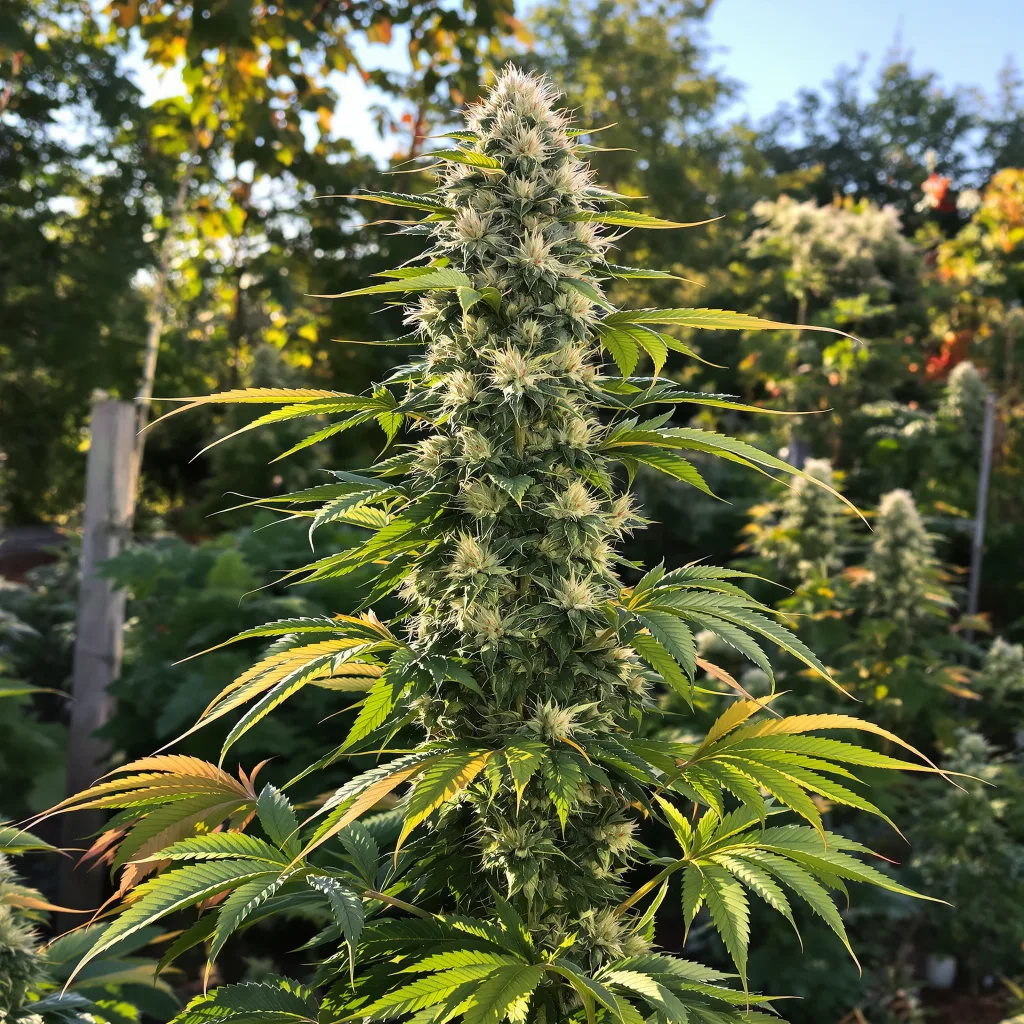 Gigabud 37% indica / 63% sativa — flor con tricomas visibles