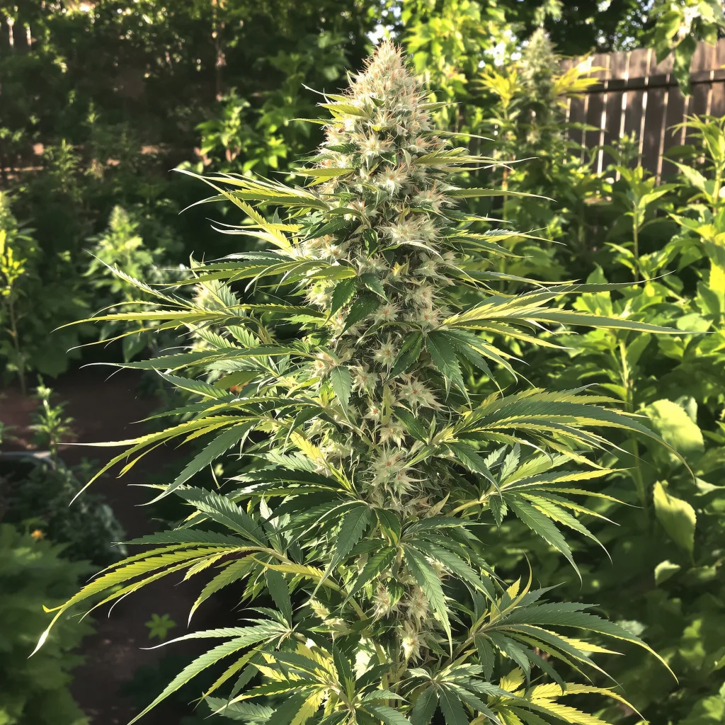 Ginger Ale 36% indica / 64% sativa — flor con tricomas visibles