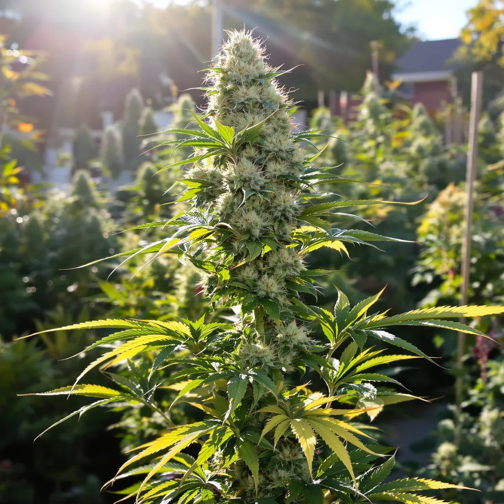 Glass Apple 42% indica / 58% sativa — flor con tricomas visibles