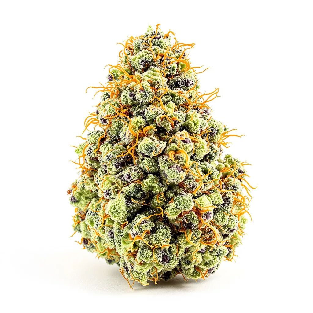 Glass Apple 42% indica / 58% sativa — flor con tricomas visibles