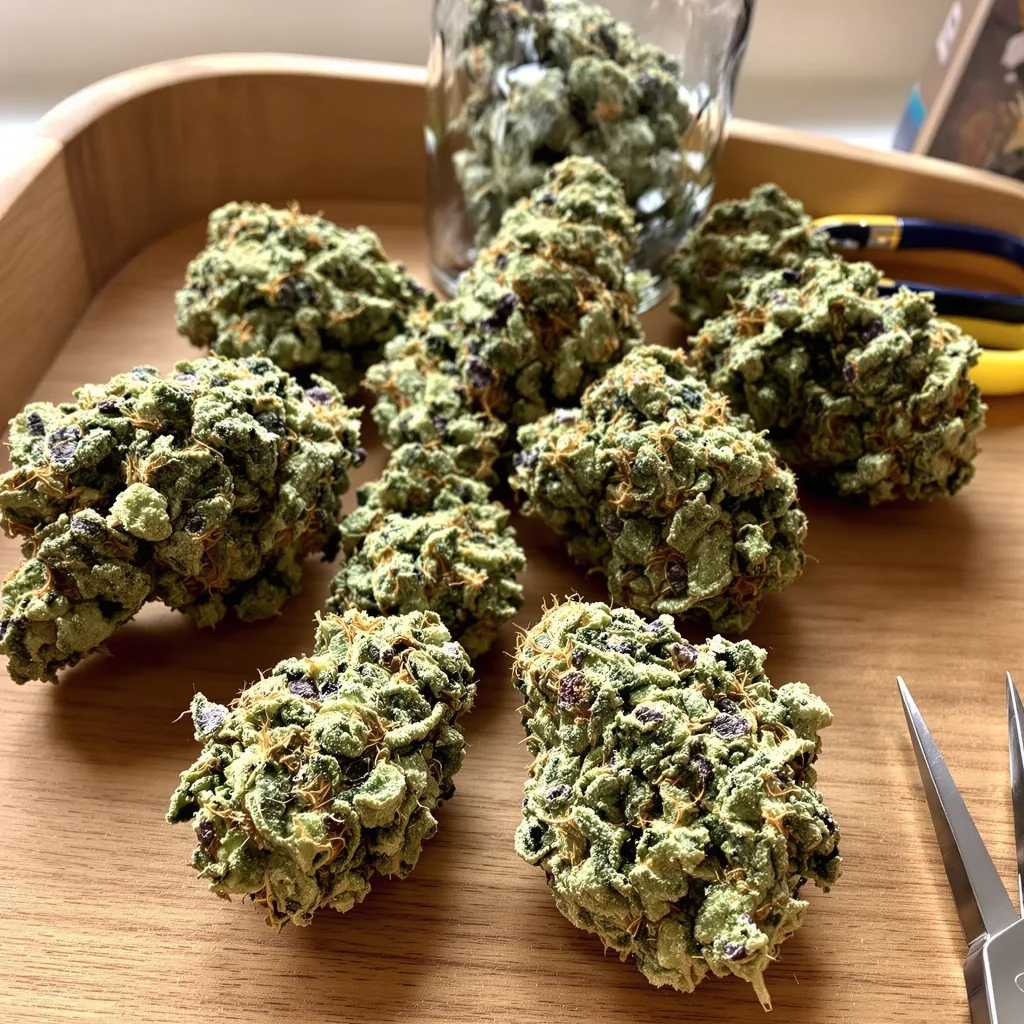 Glass Slipper 50% indica / 65% sativa — flor con tricomas visibles