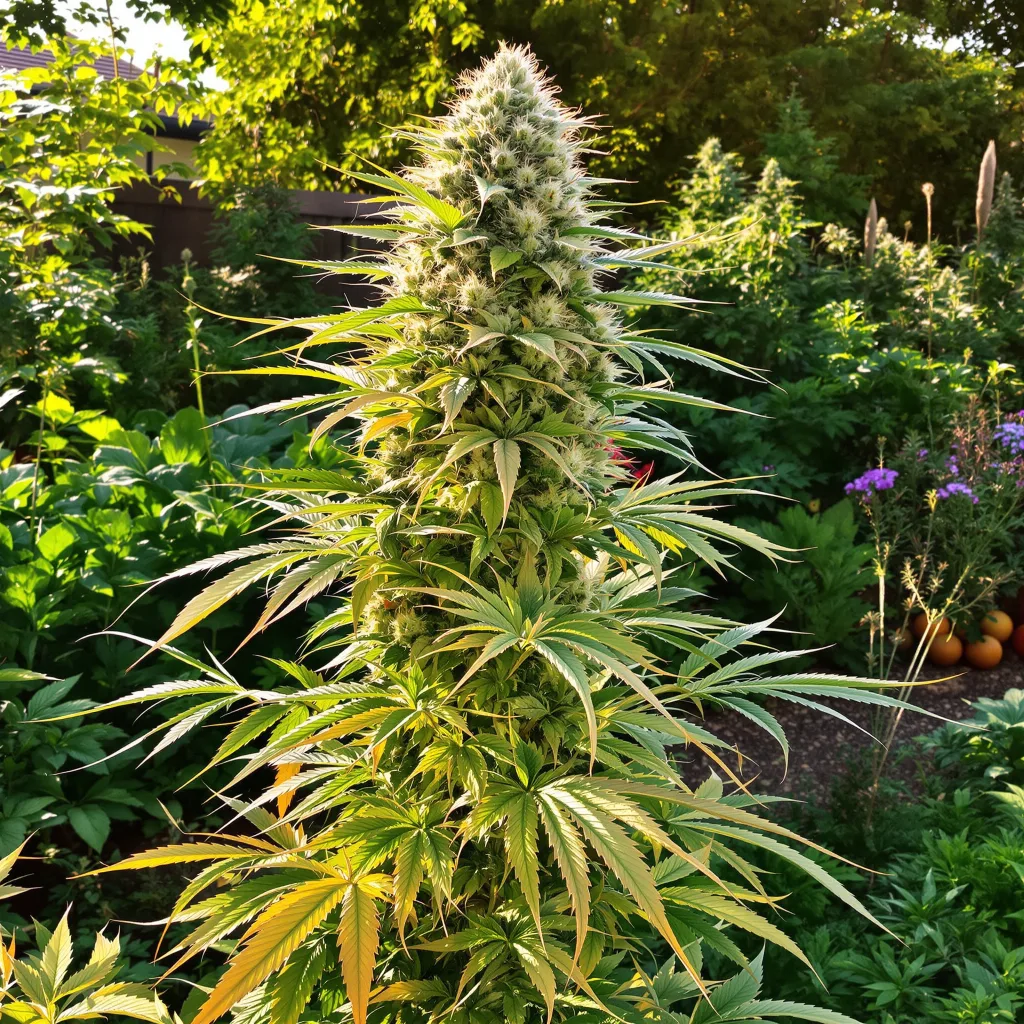 Goat Milk 36% indica / 64% sativa — flor con tricomas visibles
