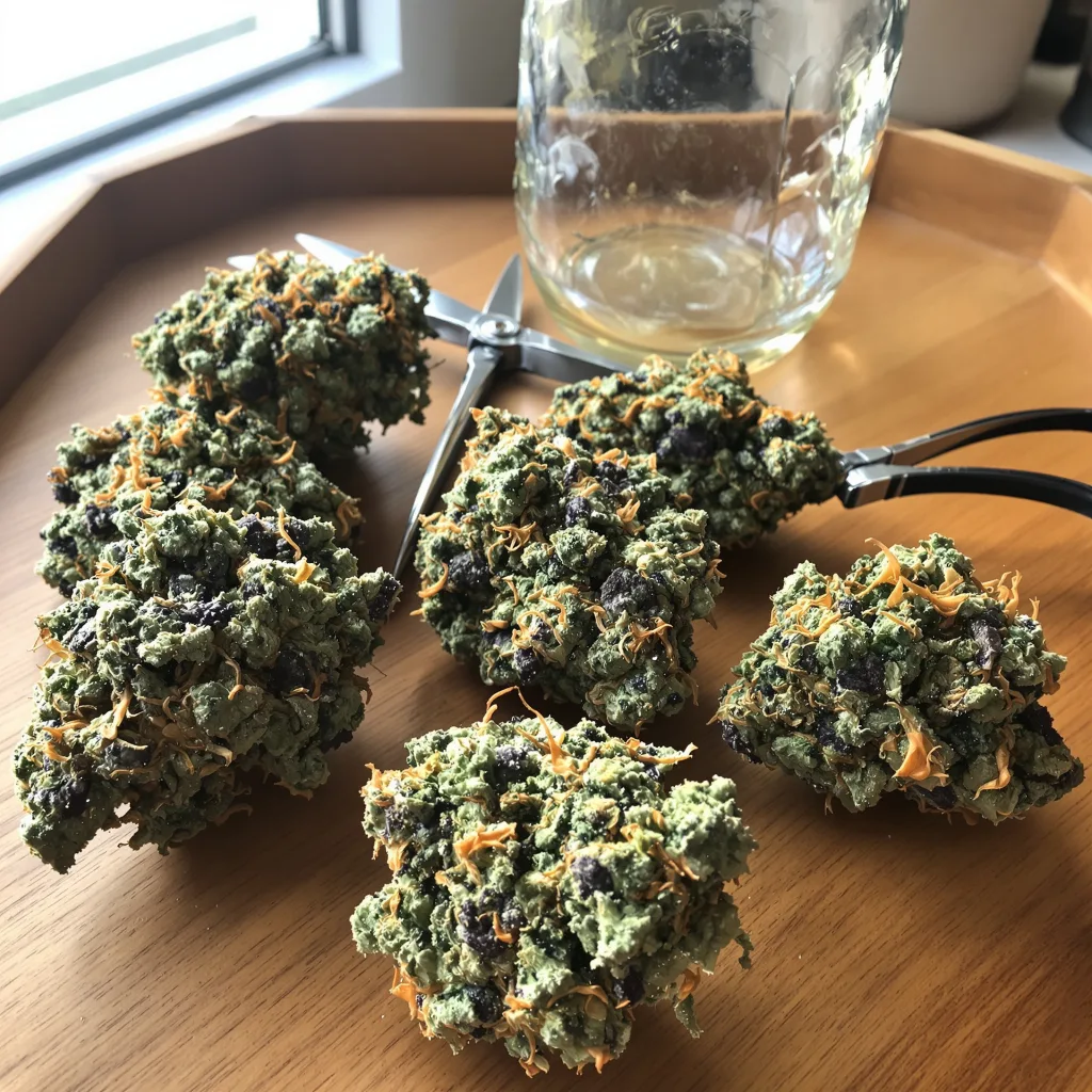 G.O.A.T Pack 50% indica / 50% sativa — flor con tricomas visibles