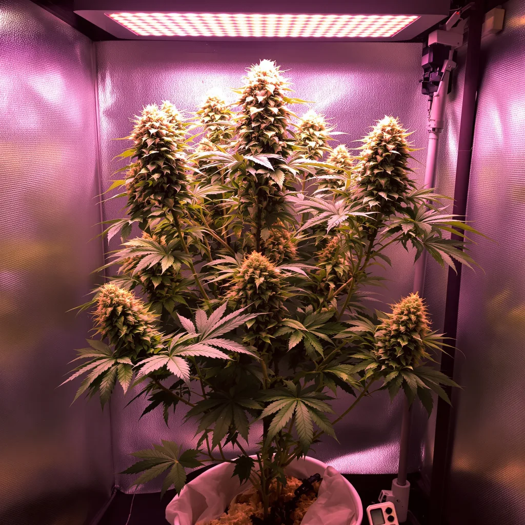 Planta de cannabis G.O.A.T Pack en fase de floración — 120-180 cm feminizada