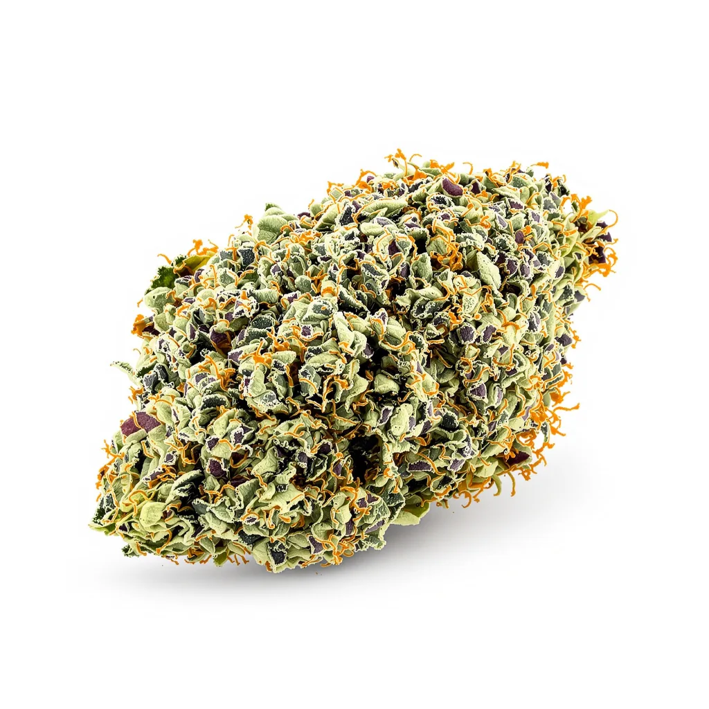 G.O.A.T Pack 50% indica / 50% sativa — flor con tricomas visibles