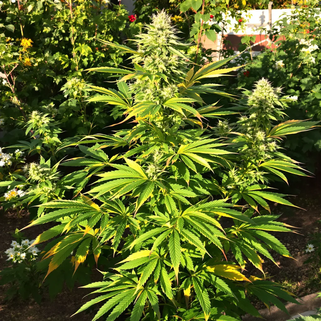 Goatlato 65% indica / 35% sativa — flor con tricomas visibles