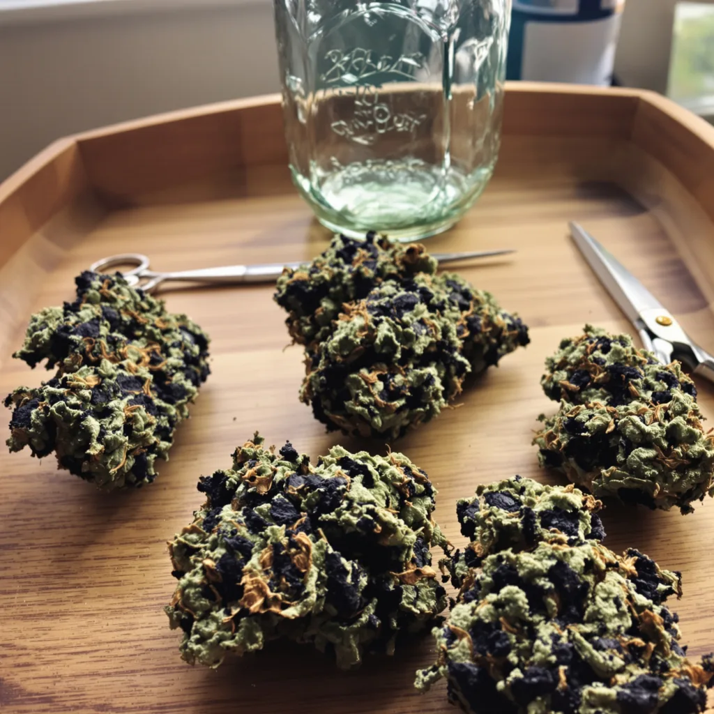Goatlato 65% indica / 35% sativa — flor con tricomas visibles